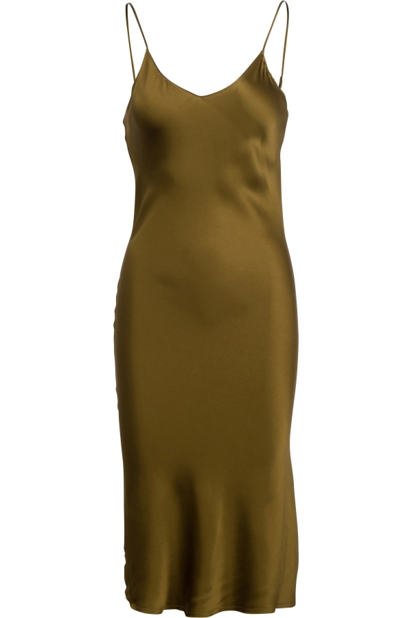 Rochie de satin verde
