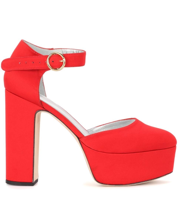 Satin high heel shoes