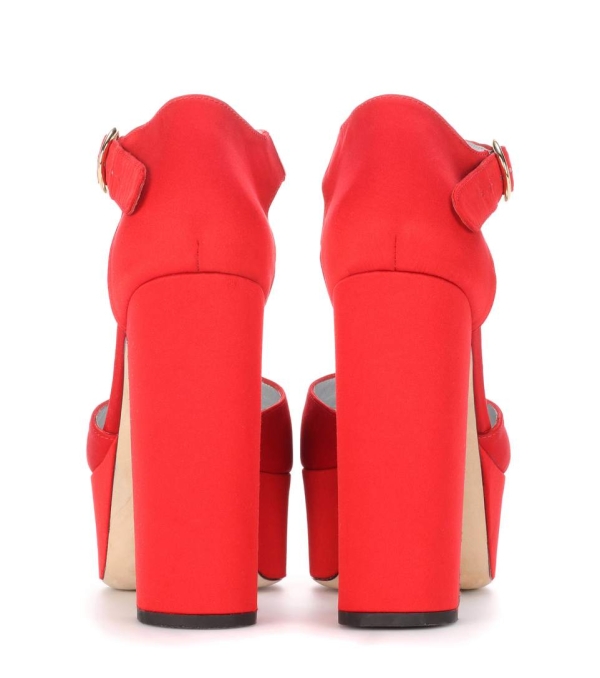 Satin high heel shoes