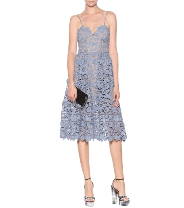 Lace dress with bustier lilac