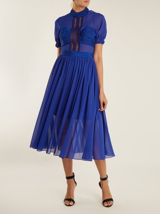 Dark blue chiffon dress