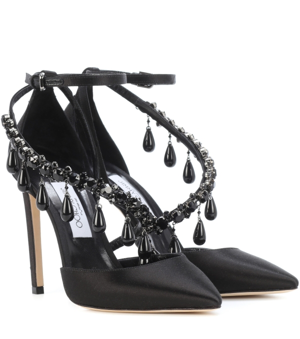 Leather high heels