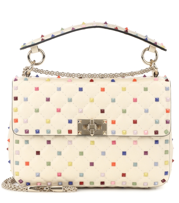 Leather bag with caps