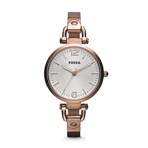 Georgia Three Hand Stainless Steel Watch - Rose 
