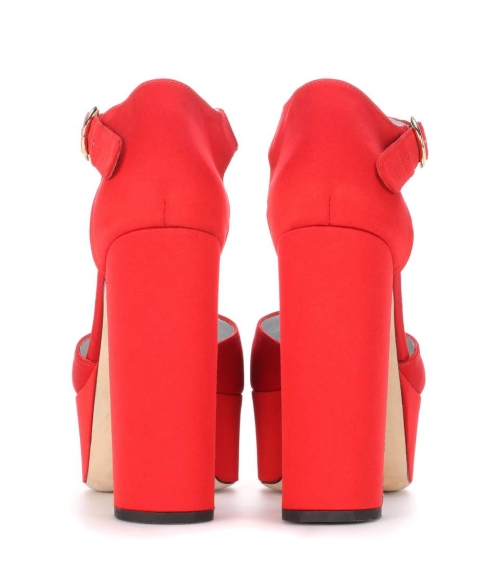 Satin high heel shoes