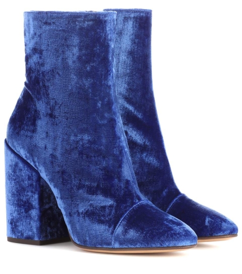 Velvet boots royal blue
