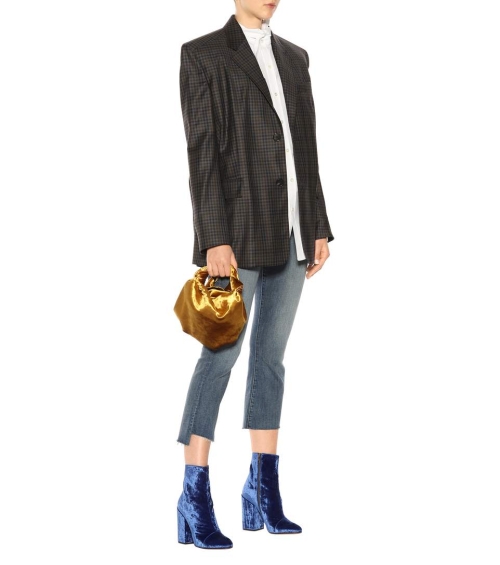 Velvet boots royal blue