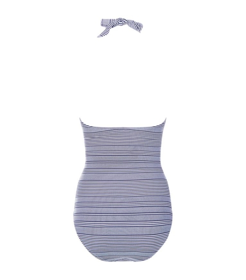 Costum baie forma U alb si albastru