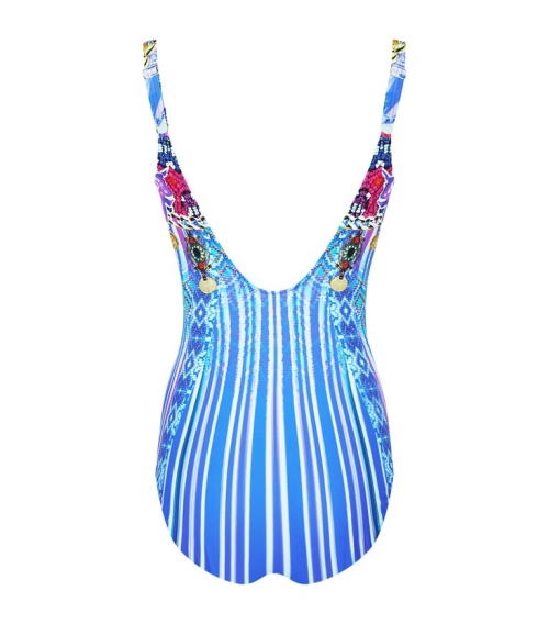 Classic full swimsuit in multicolored shades