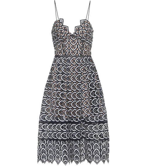 Lace dress with bustier dark blue and white