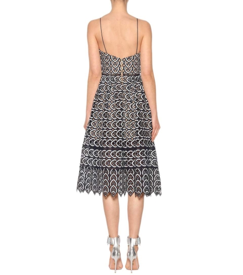 Lace dress with bustier dark blue and white