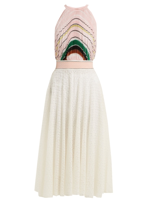 Light-colored midi dress